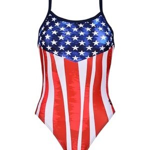 Size…..Patriotic Stars and Stripes Swimsuit